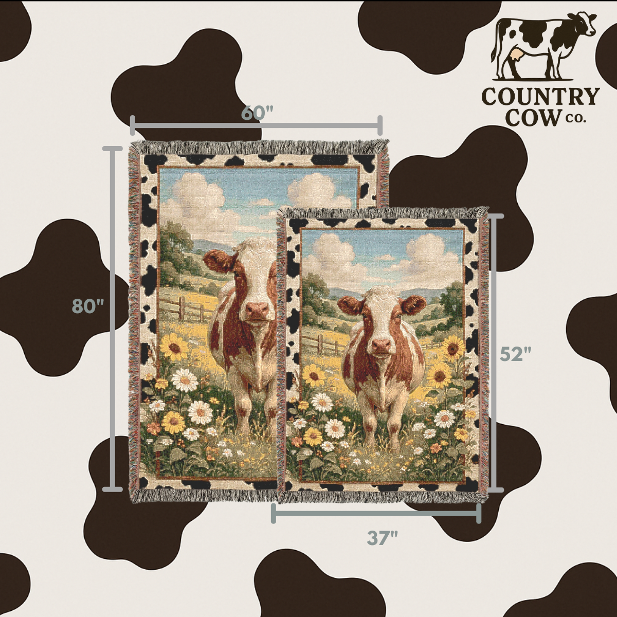 Country Cow Blankets